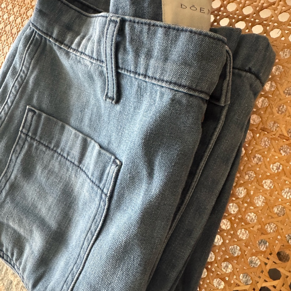 DÔEN MARITIME JEAN IN MENTON WASH Blue High Waist Wide Leg (28)